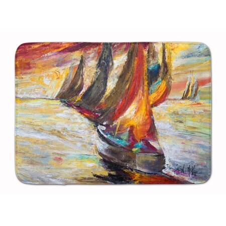 Carolines Treasures Red Sails Sailboat Machine Washable Memory Foam Mat JMK1062RUG